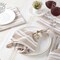 Set of 12 Beige Striped Cotton Cloth Napkins, 17×17 in, Washable & Reusable